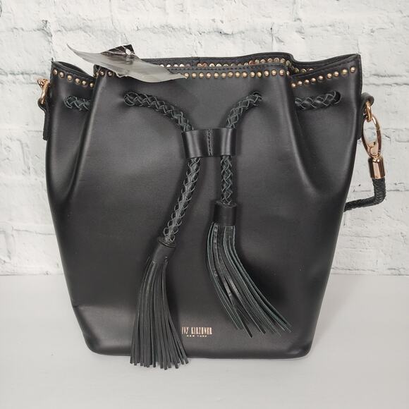 Ivy kirzhner shoulder bag black purse leather tassel detail AclC - Picture 1 of 7